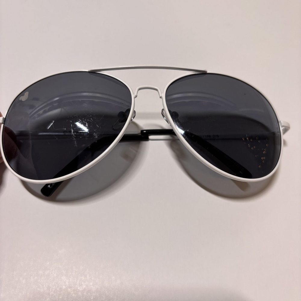 Stylish White Trim Disney Aviator Sunglasses